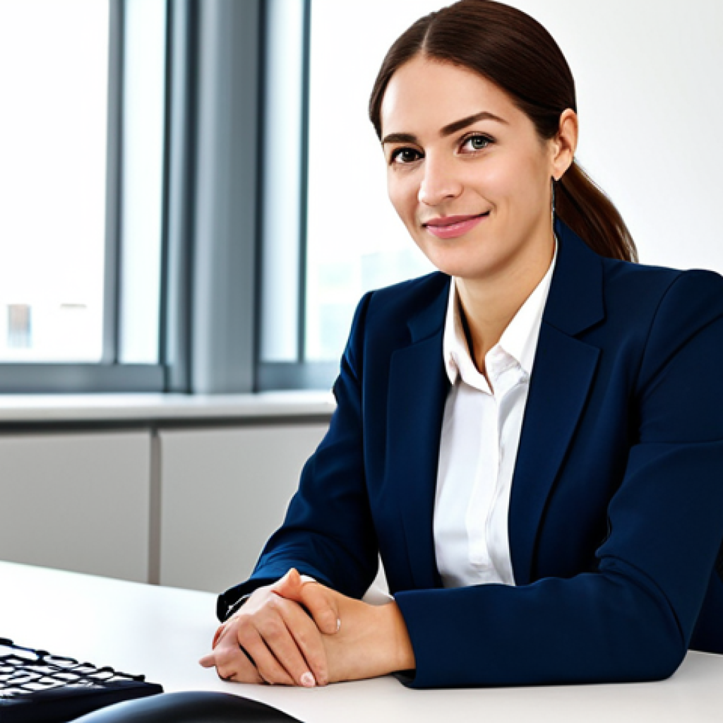 PM이 고려해야 할 윤리적 딜레마 - Professional Businesswoman**

A professional businesswoman in a modest business suit, sitting at a d...