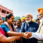 Home 11 PM으로 성공하기 위한 멘토링 프로그램 - A dynamic political networking scene featuring diverse Indian politicians and social activists in tr...