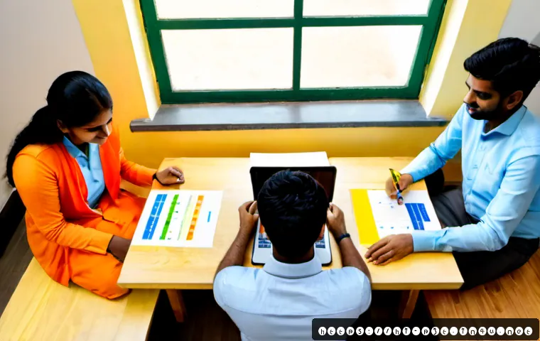 Home 13 프로젝트 관리 실습 프로젝트 아이디어 - Photorealistic overhead view of a diverse Indian university team planning a community garden project...